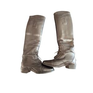 Ariat English Black Leather Riding Boots Lace Up Western Equestrian Size 6.5